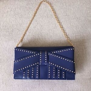 Zac Posen New York purple bow leather shoulders bag